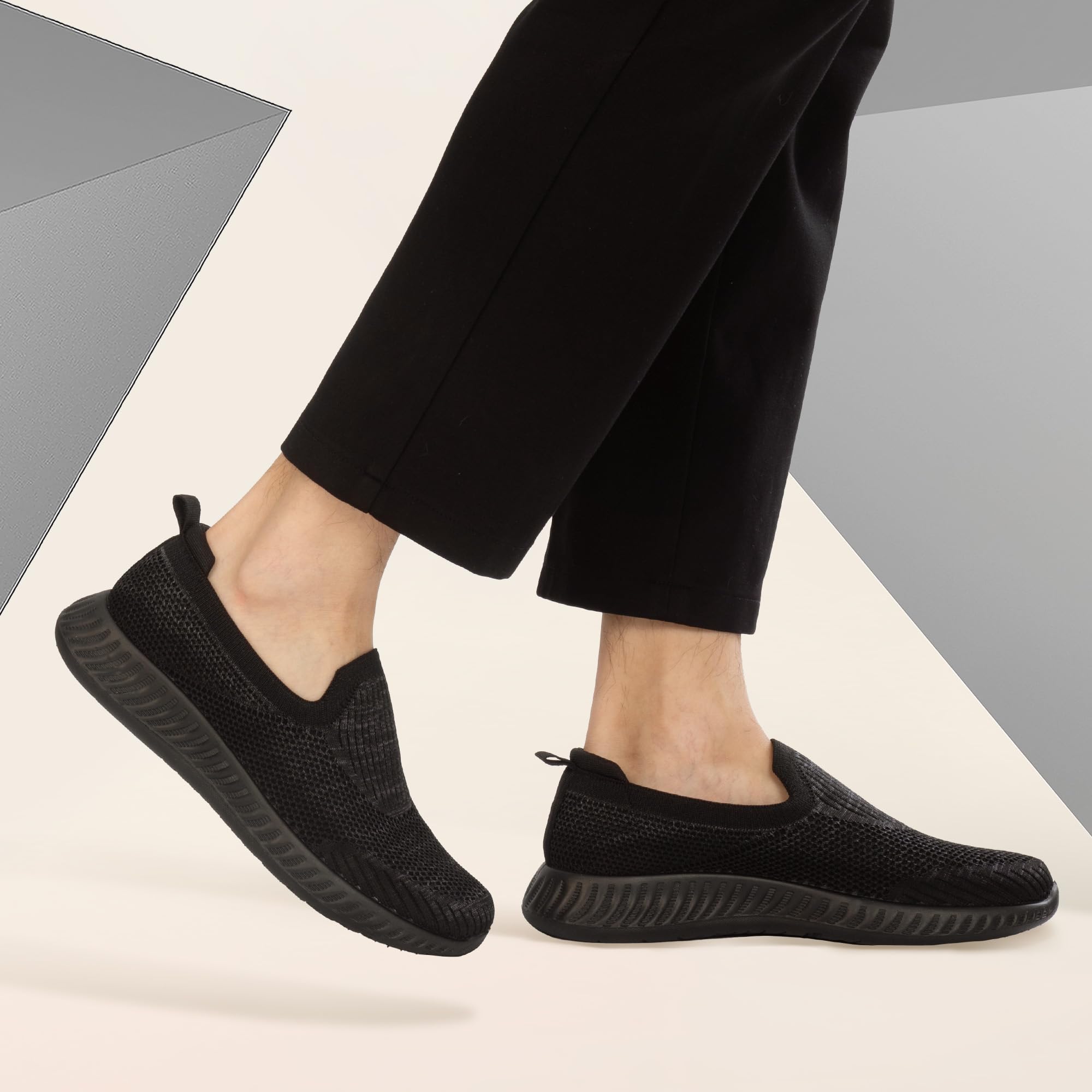 JOMIX Zapatillas Slip-on Hombre Zapatillas Transpirables de Malla Zapatos Cómodos Ligeros para Caminar, Trabajo, Ocio