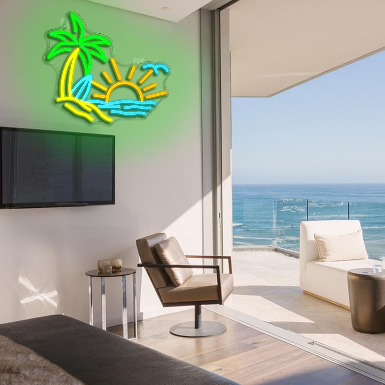 Tropic Neon Sign for Wall Decor Dimmable Coconut Tree Led Light Signs Summer Beach Neon Signs for Hawaii Shop Neon Light for Bar Bedroom Cafe Tiki Bar Party Decoration - Image 7