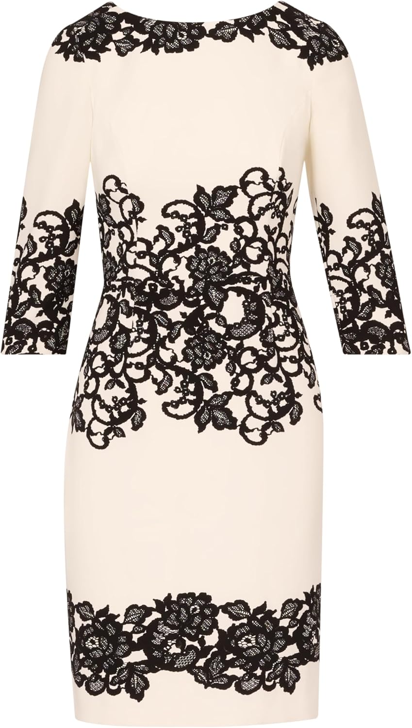 Adrianna Papell Womens Scroll Lace Short Dress - Image 5