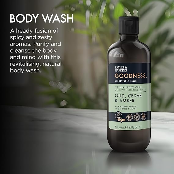 Baylis & Harding Goodness Natural Body Wash 500ml 3 pack