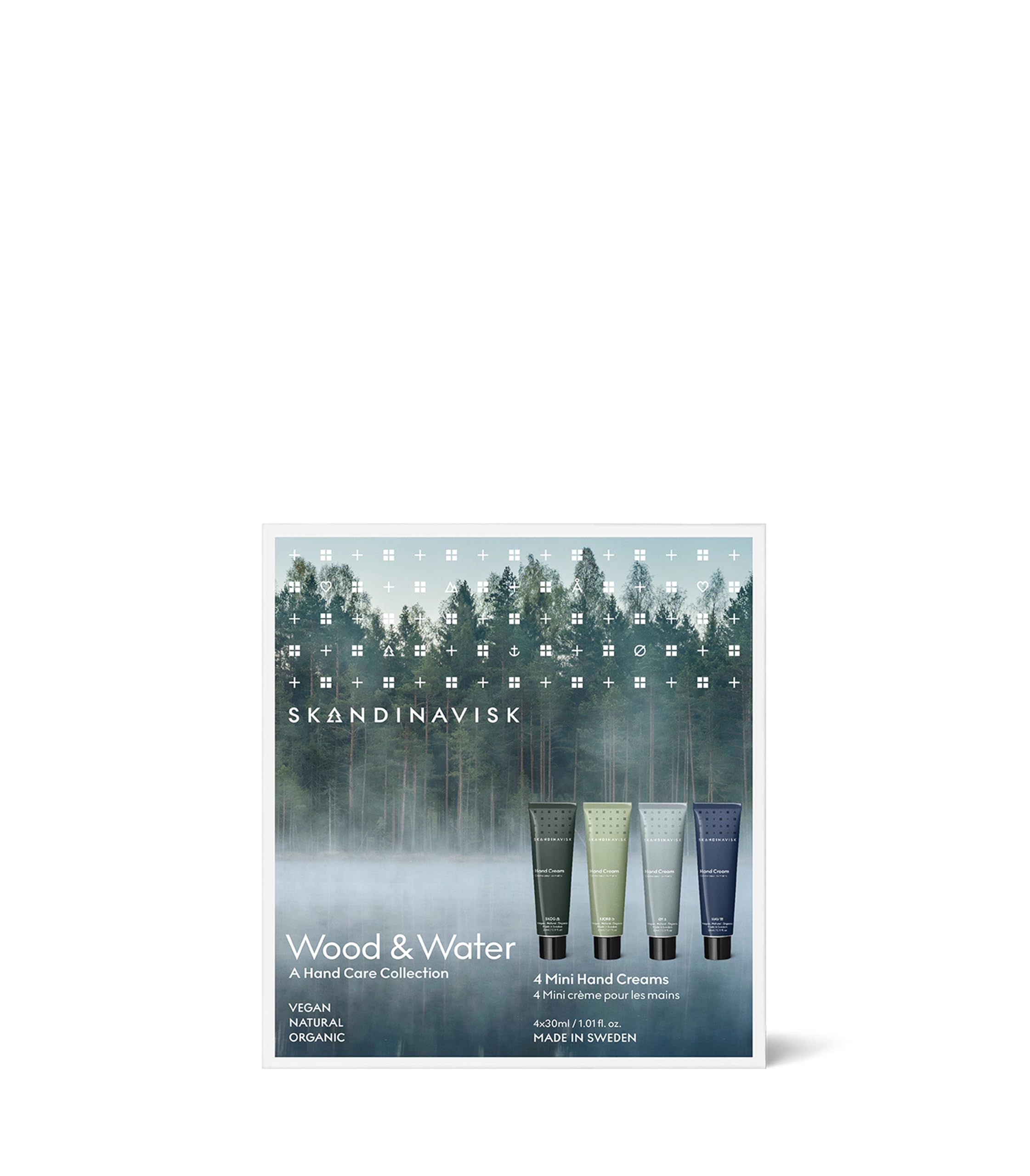 Skandinavisk Wood & Water Giftset of 4 Mini Handcreams. SKOG 'Forest', FJORD - Image 2