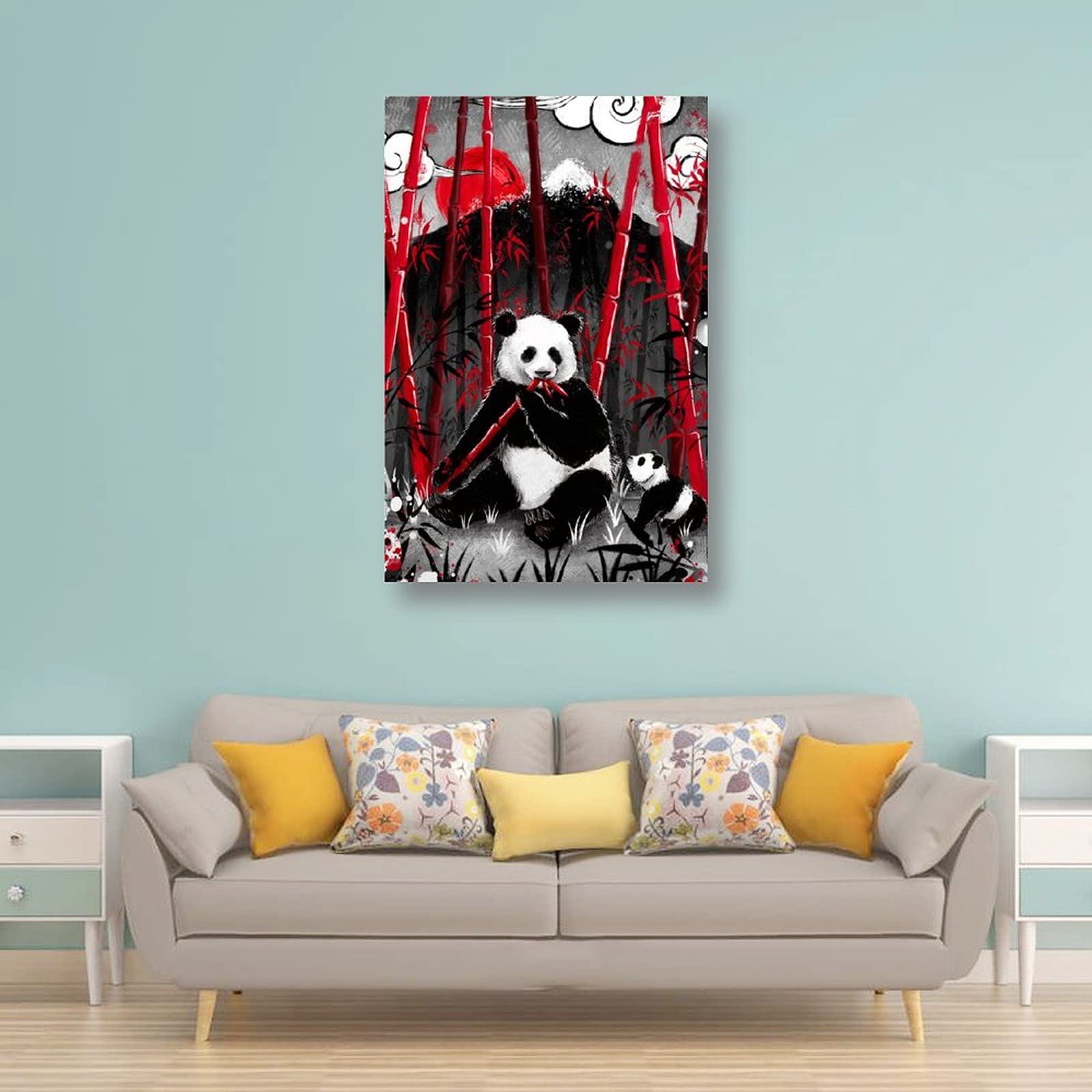 Amazon｜かわいいパンダクリエイティブアートポスター 1 ホーム装飾