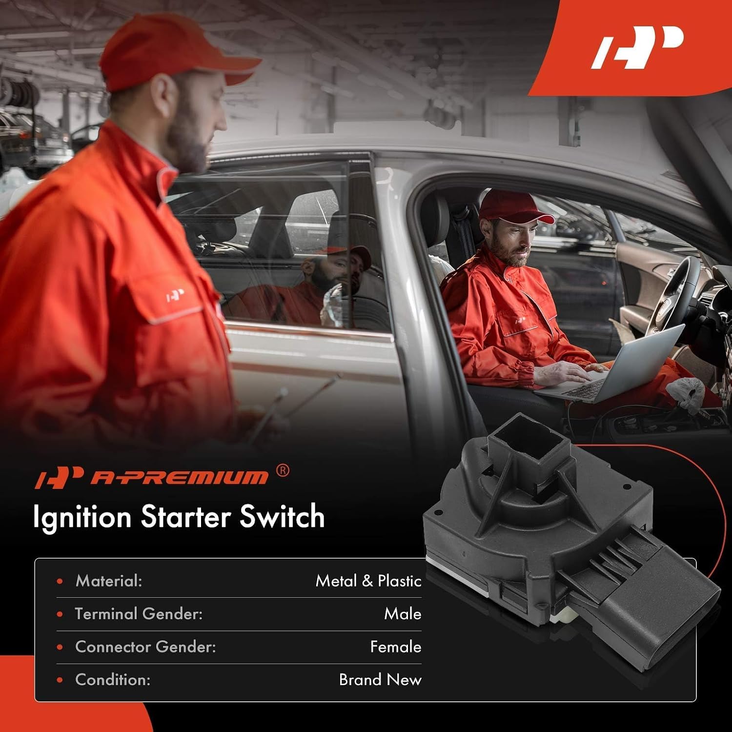 A-Premium 5 Blades Ignition Starter Switch Compatible with Jeep, Dodge & Chrysler Vehicles - Grand Cherokee, Wrangler, Compass, Patriot, Grand Caravan, Charger, Avenger, 200, 300, Town & Country