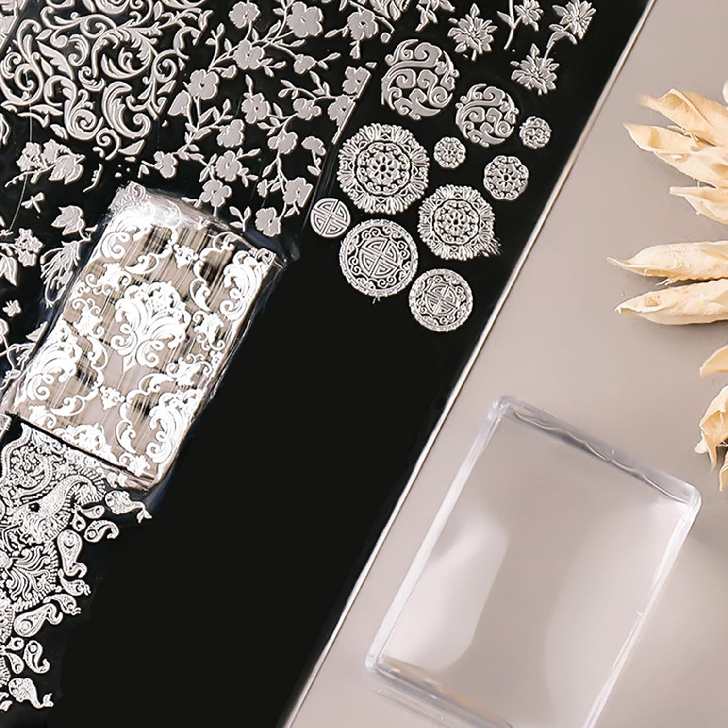 3pack Transparent Silicone Nails Art Stampers for Precise Pattern Transfer and Easy Alignment Clear Nails Art Stamping Tools