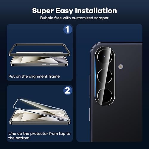 Miniatura 2 de AACL Protector de pantalla para Samsung Galaxy S24 Plus, vidrio templado con protector de lente de cámara para Samsung Galaxy S24 Plus, protector de