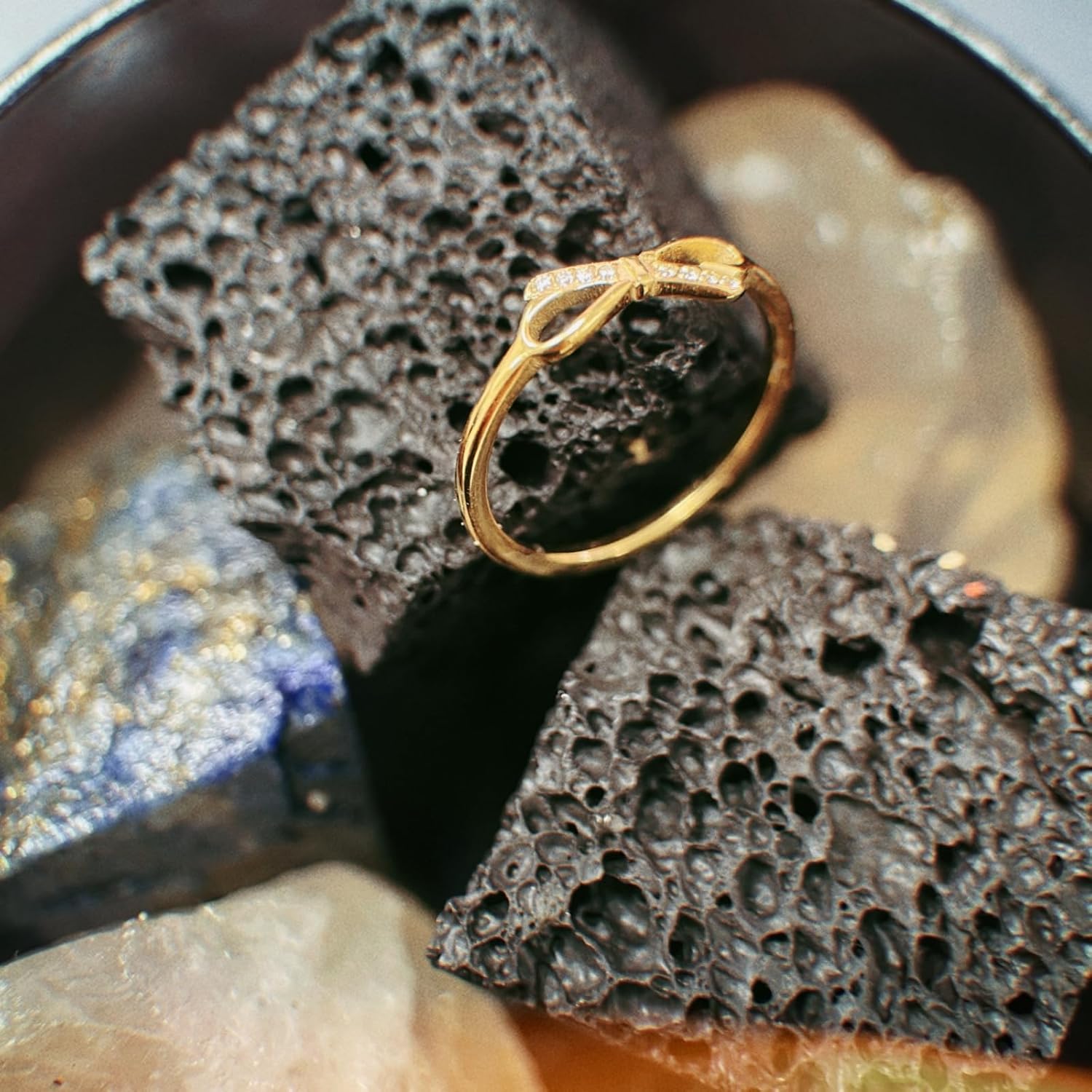 2mm Gold Infinity Rings for Women,14k Gold Plated Titanium Cubic Zirconia Comfort Fit Rings - Image 5