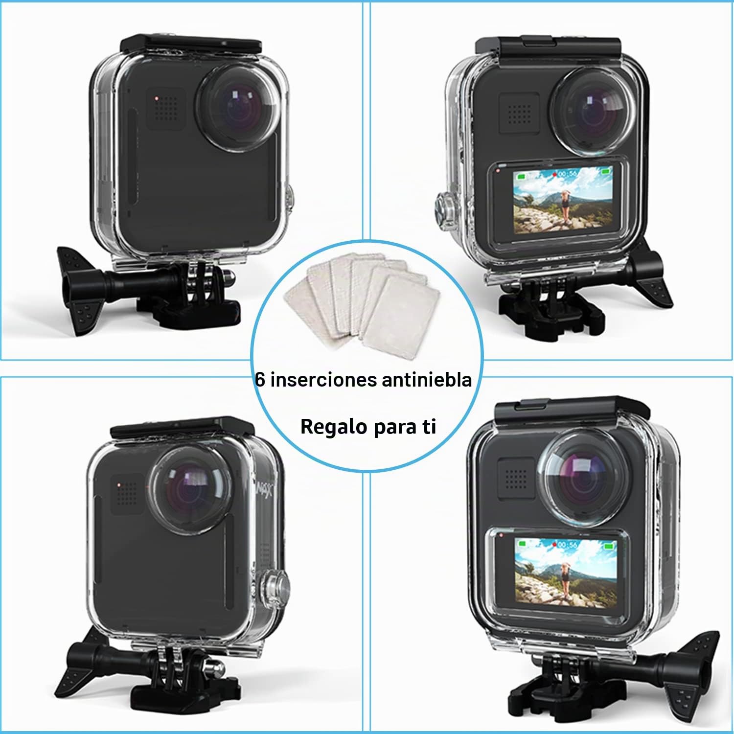FitStill Funda Impermeable para cámara de acción Go Pro MAX, Sumergible, 45 m, con Soporte para Pantalla táctil, Accesorios