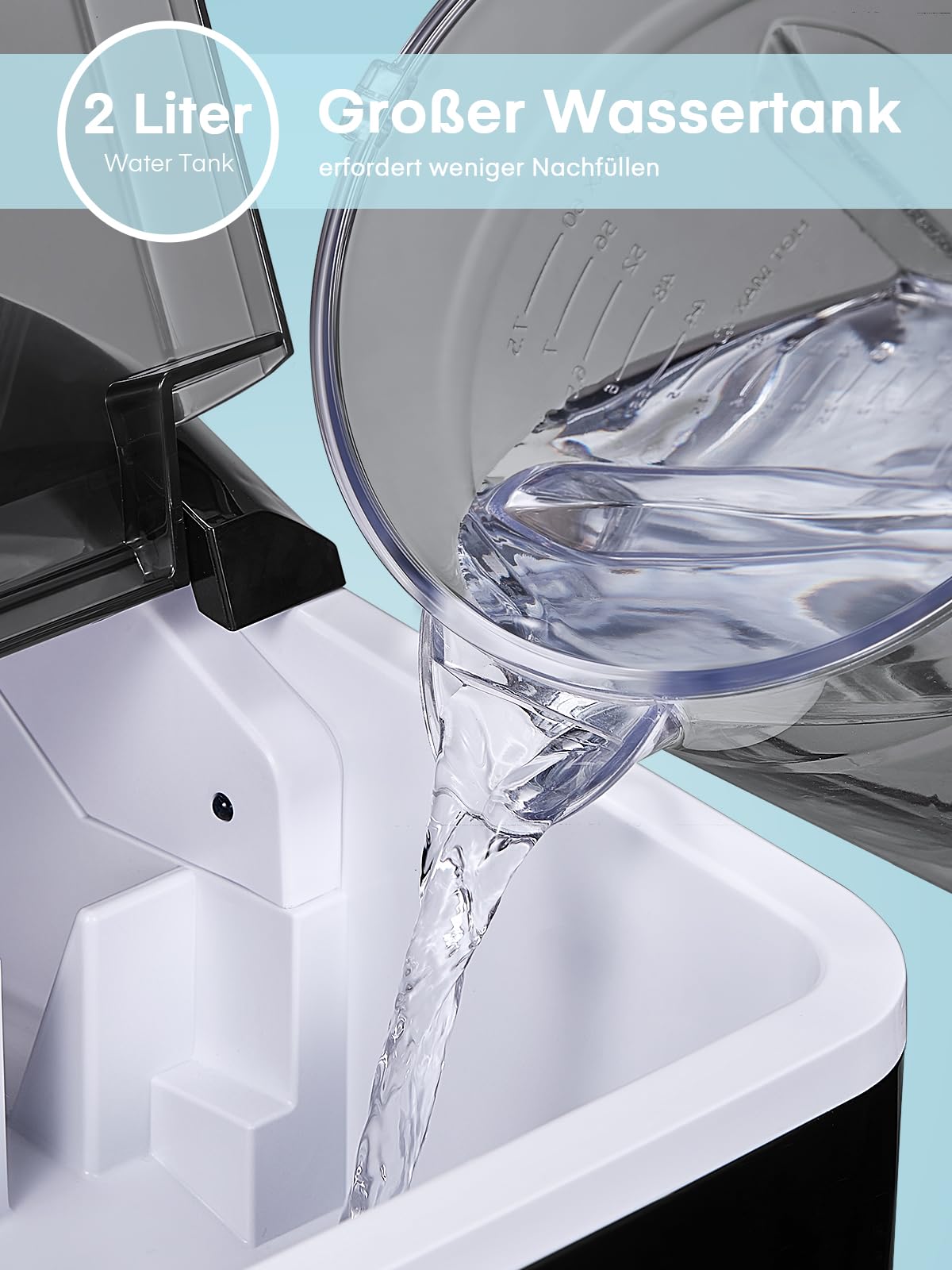 Eiswürfelmaschine 120W 14 kg 24 Stunden 9 Eiswürfel 6-8 Minuten Geräuscharmer Betrieb Ice Maker Dunkelgrau