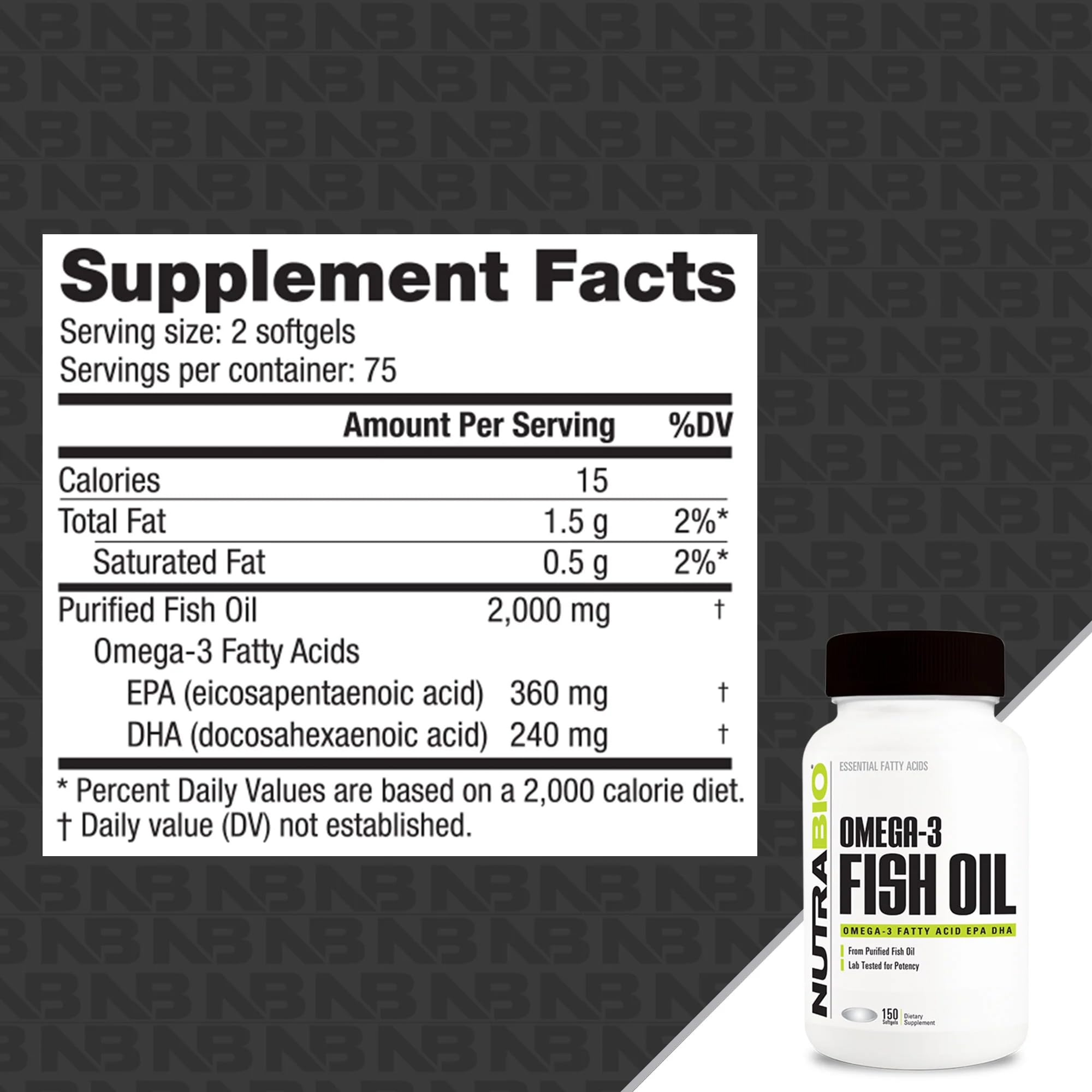 NutraBio Omega 3 Fish Oil Supplements, 2,000mg, 150 Softgels - EPA DHA Omega 3 Fatty Acid Supplement to Help Support a Healthy Heart — Amazon image 3