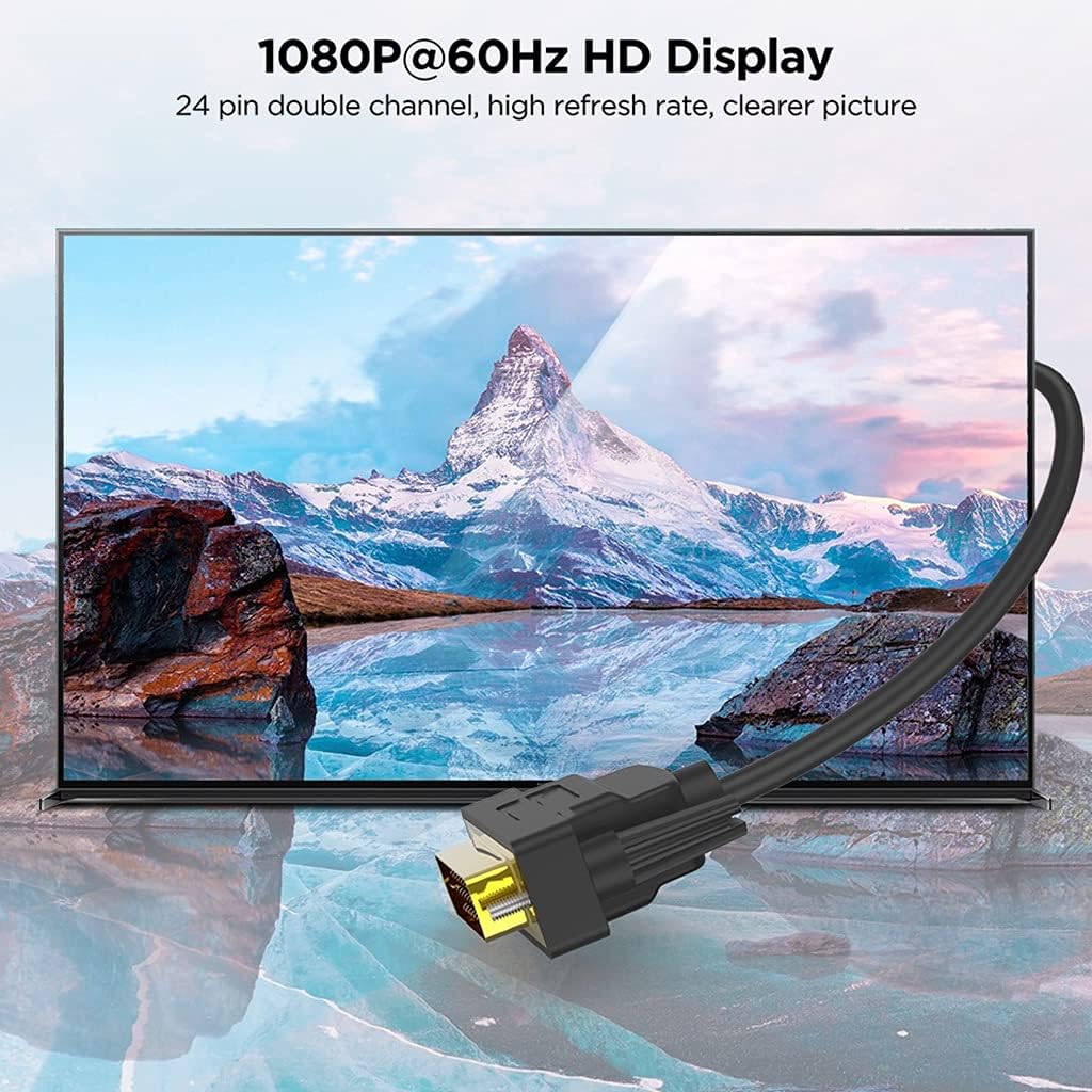 HDMI Splitter DVI to DVI Cable 2K DVI DVI Adapter Dual Link Male to Male Digital Video Cables DVI Splitter DVI-D 24+1 (Color : As Shown Size : 1m 3ft) (As Shown 1m 3ft)