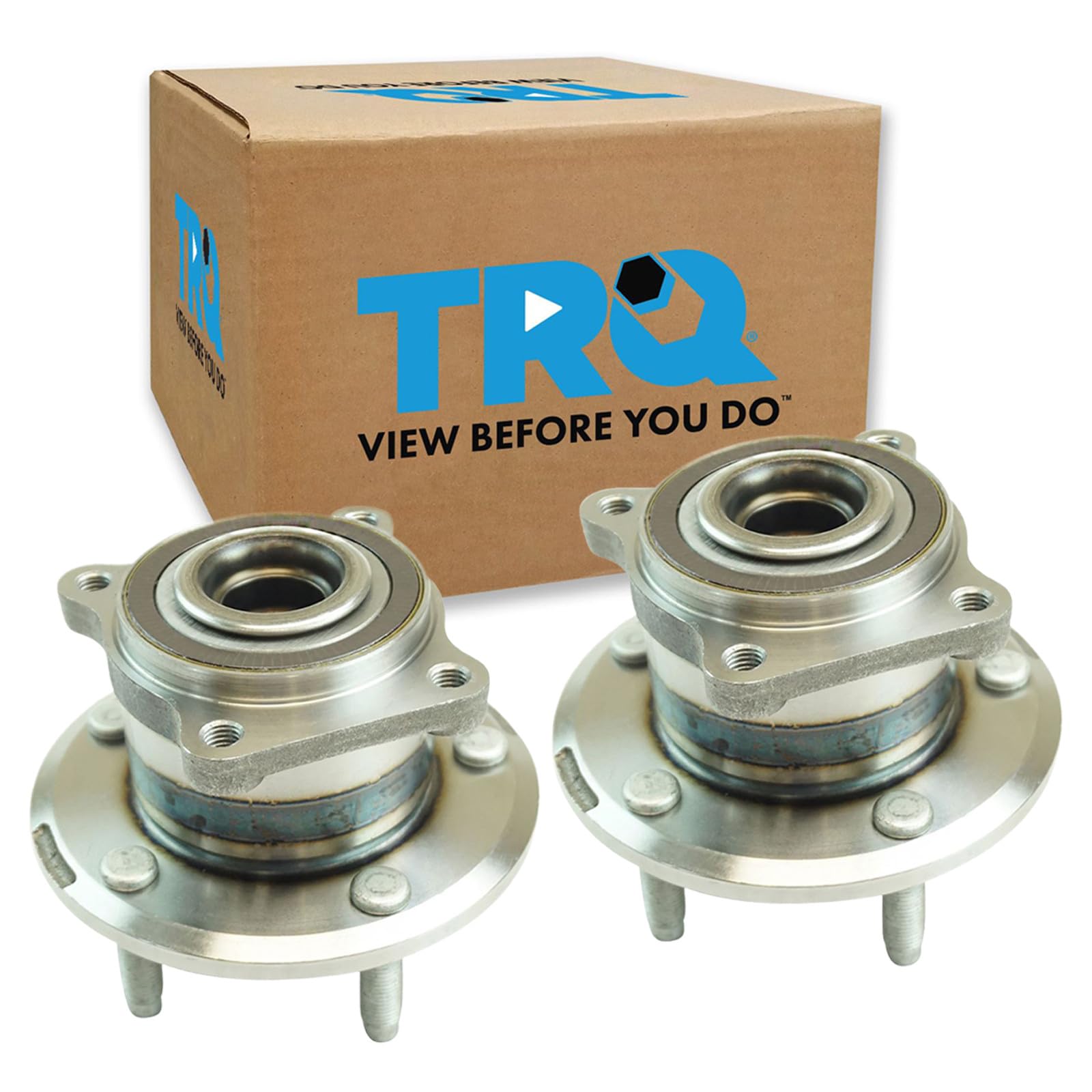 TRQ Rear Left and Right Wheel Bearing and Hub Assembly Set 2 Piece