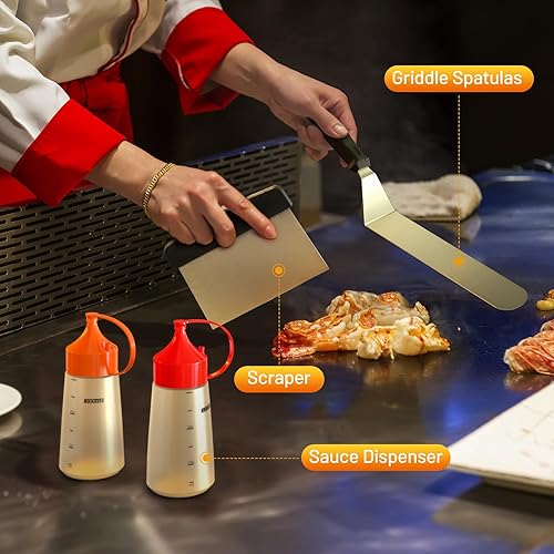 Miniatura 5 de Blackstone Kit de accesorios para parrilla, 8 piezas de accesorios para parrilla plana para Blackstone y chef de campamento, herramientas de plancha