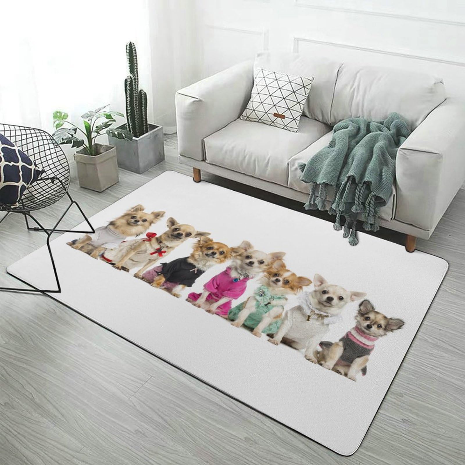 Amazon | ラグ カーペット かわいい チワワ 犬 絨毯 ふわふわ
