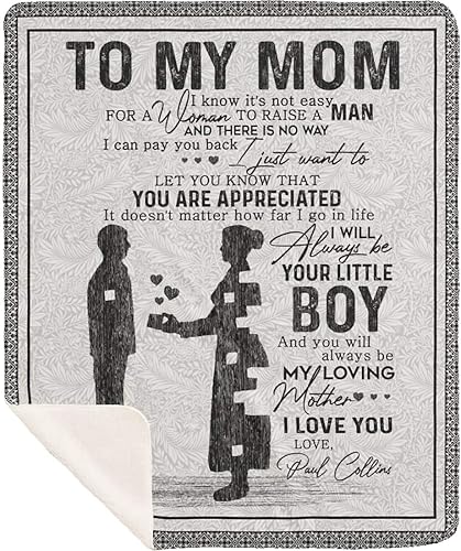 Miniatura 6 de Manta personalizada para mamá de hija e hijo, manta personalizada para el día de la madre con nombres de los niños, con texto en inglés To My Mom We