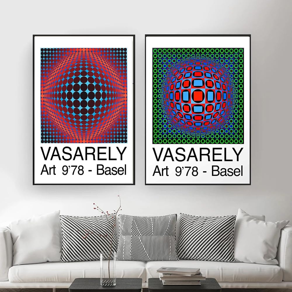 Art mural Victor Vasarely affiche optique visuel 40x60cm pour salon