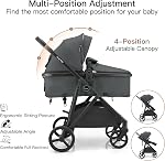 Gromast 3-in-1 Baby Stroller, Convertible Stroller for Newborn Infant Toddler with Reversible Seat, UPF 50+ Canopy & Cup Holder - Gray