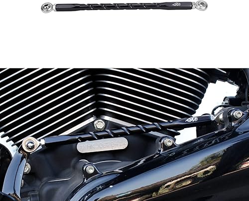 POWER JAMES Black 11.5" to 12.5" Adjustable Drilling Bit, Shifter Linkage Rod, Shift Linkage Rod Compatible with Harley Davidson Softail,Touring and