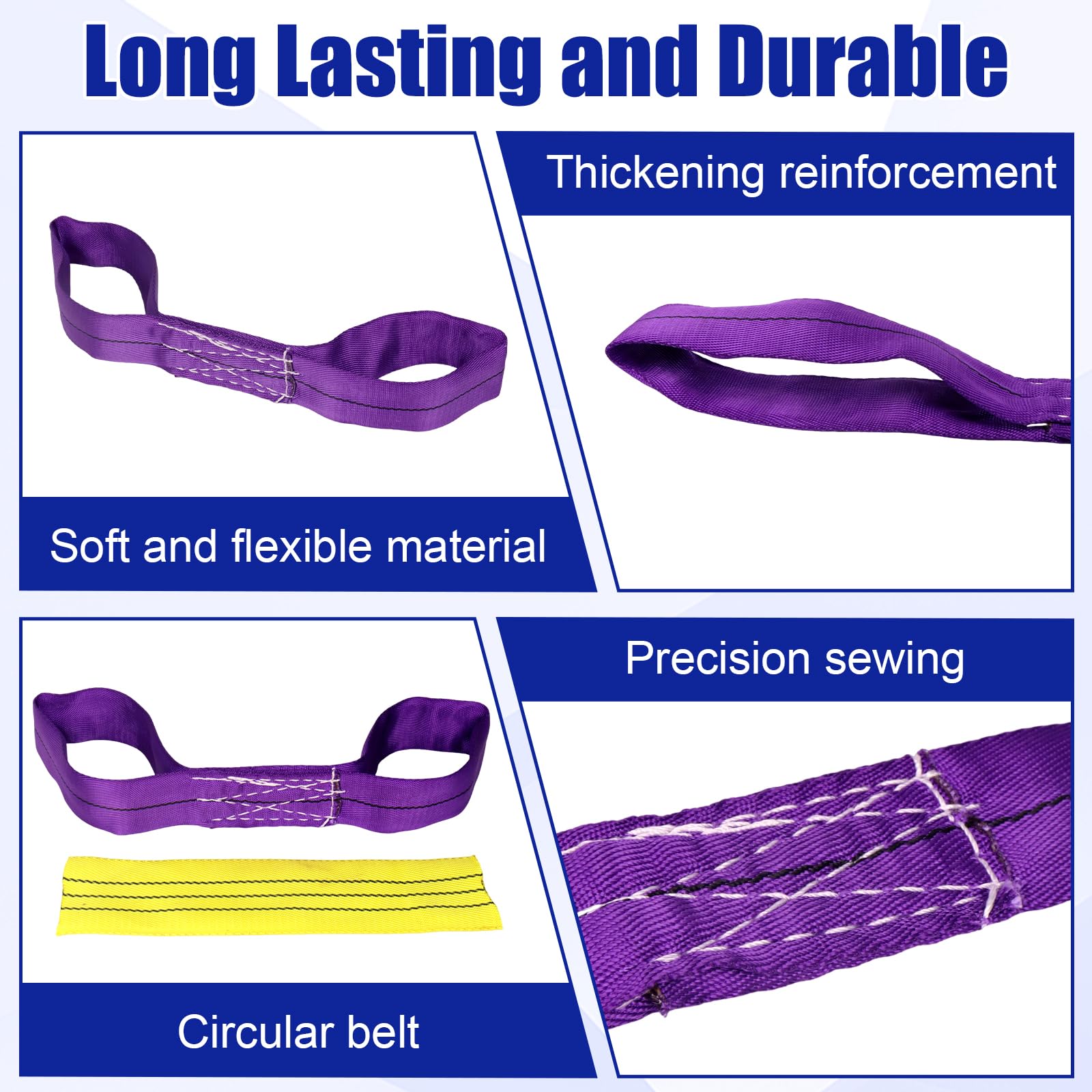 4x50cm Wheel Tie Down Straps for Transporter & Trailer, Heavy-Duty 1T Tension 6T Breaking Strength, Secure Car, Motorcycle & Vehicle Wheels During Transport — view 4