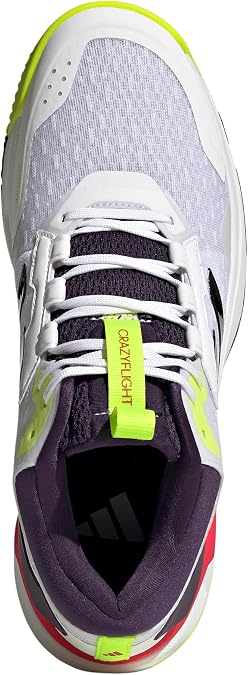 adidas Men's Crazyflight 6 Mid Top Indoor Sneaker, White/Aurora Met./Semi Lucid Red, 11.5 UK