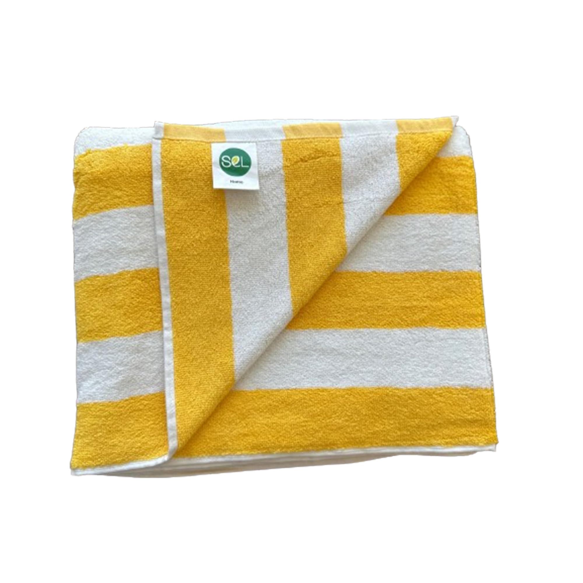 Sel Home Pool Towel Cabana Stripe 90x180 CM / 35x70 Inches Yellow