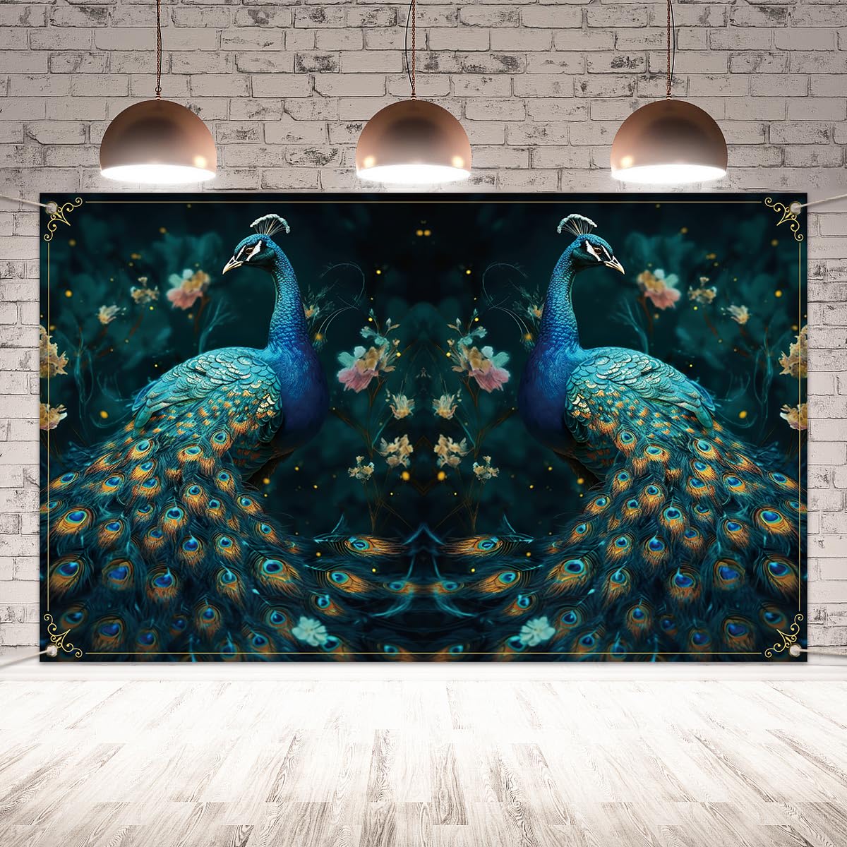 Purple Peacock Photo Backdrop Peacock Decor Indian Peacock Christmas Xmas Holiday Decorations and Supplies for Home Party