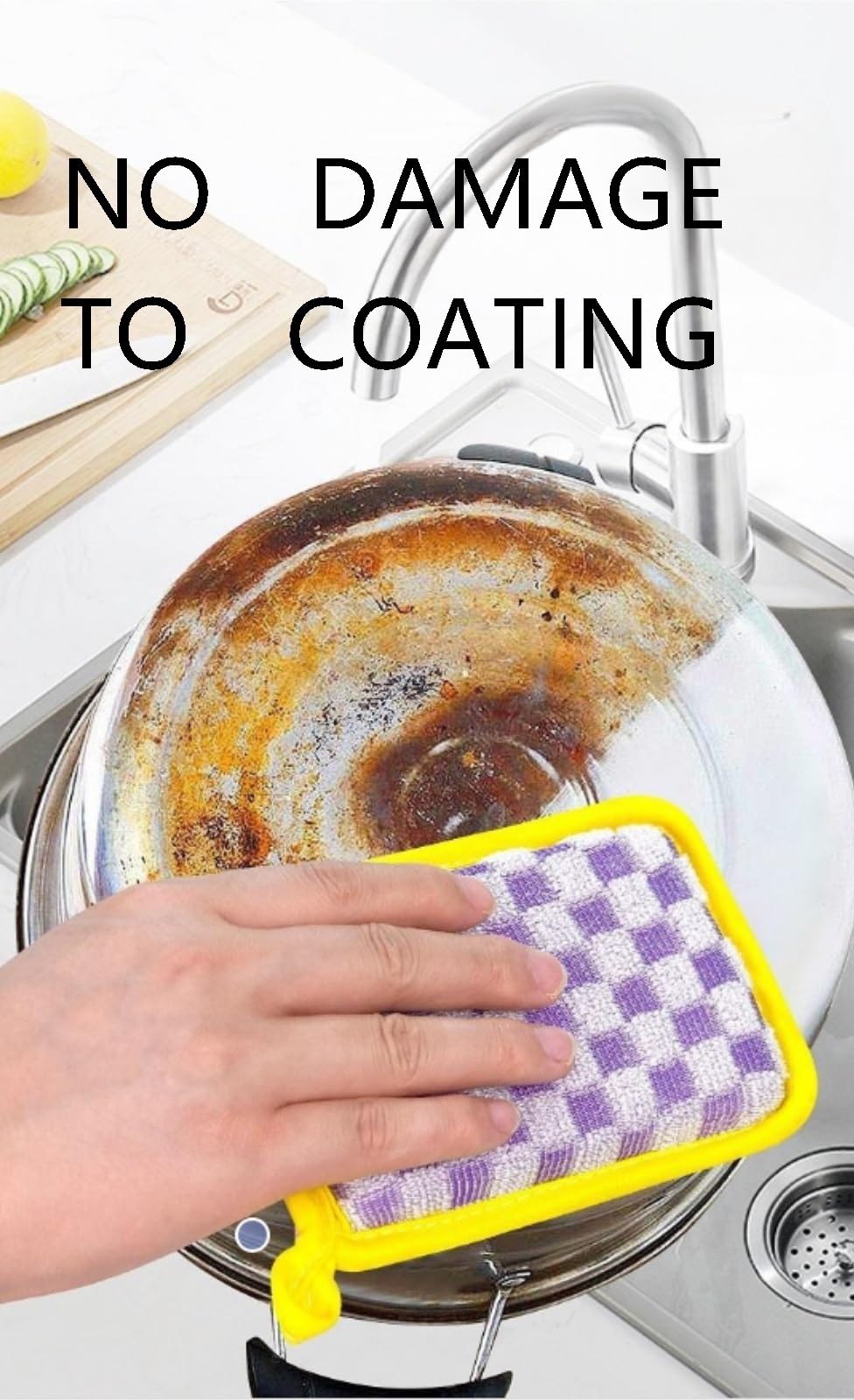 Set di spugne riutilizzabili per la pulizia, spugne abrasive antigraffio su entrambi i lati, per cucina e bagno, confezione da 5 salviette multiuso in cellulosa per una facile pulizia