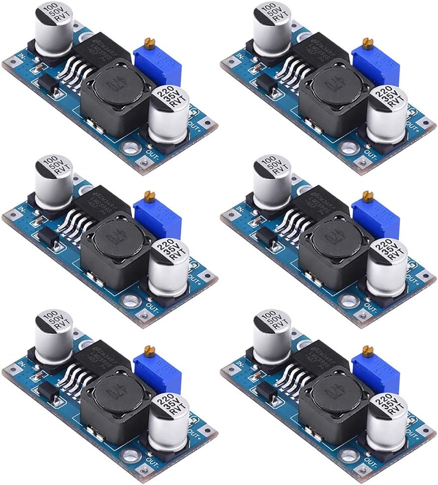 KeeYees 6PCS LM2596 Step Down Buck Converter Adjustable DC to DC 3.2-40V to 1.25-35V Voltage Regulator Module