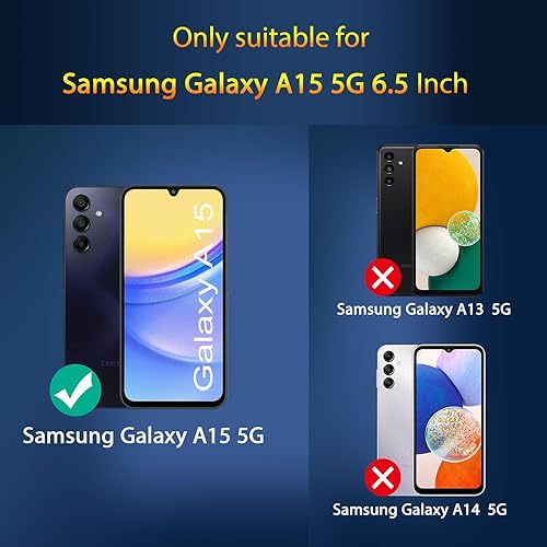 Miniatura 2 de QsmQam Paquete de 3 protectores de pantalla para Samsung Galaxy A15 5G + 3 protectores de lente de cámara, vidrio templado Ultra HD, dureza 9H,