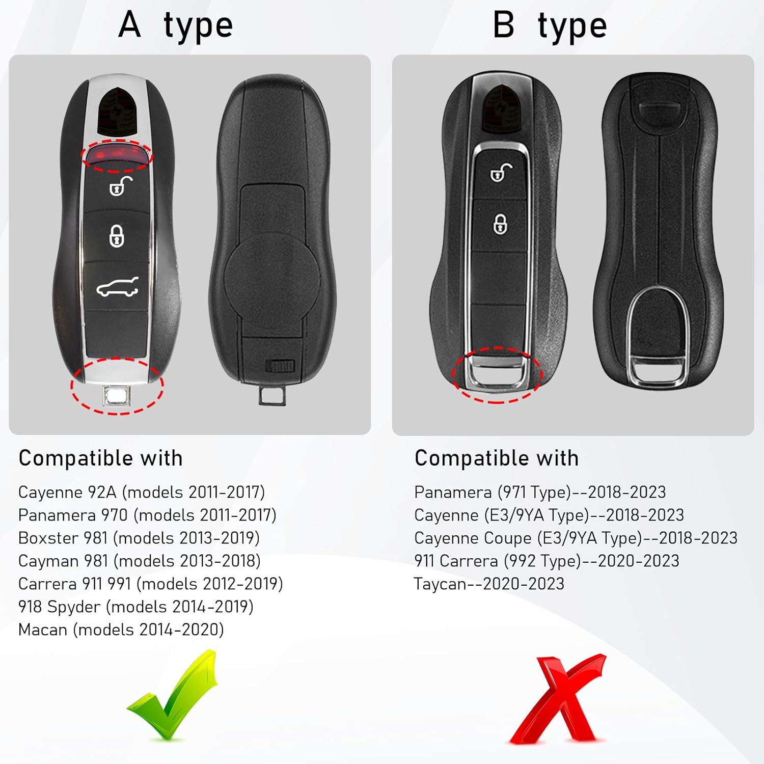 Jaronx Compatible with Porsche Key Fob Cover, Key Cover Compatible with Porsche Cayenne Panamera Macan Cayman 911 (Pearl White) - Image 2