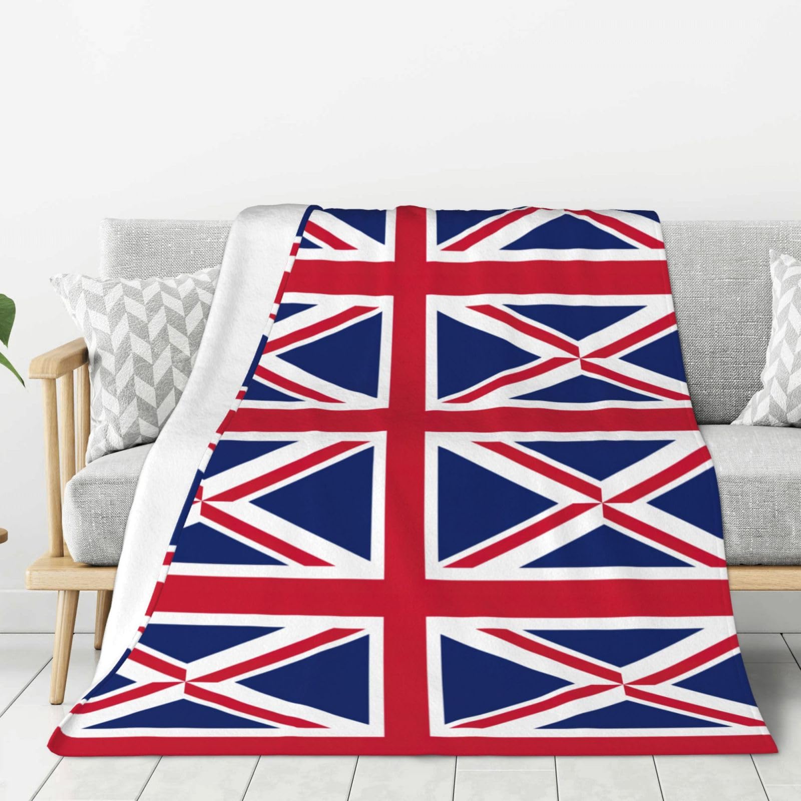 Couverture flanelle drapeau britannique pour soirées canapé et sorties camping