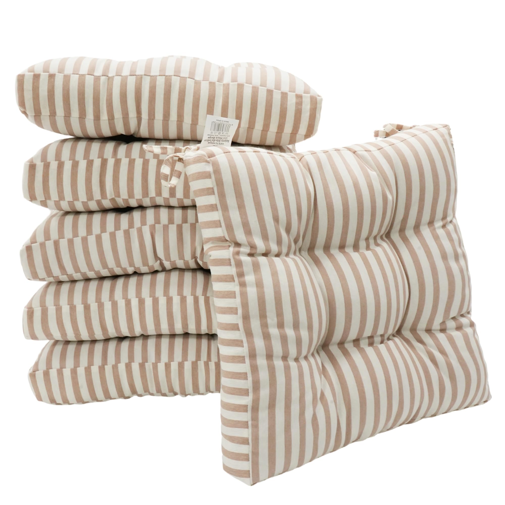 Viste tu hogar Pack 2 Cojines para Silla, 40x40x5 CM, Efecto Tridimensional, Relleno de 100% Poliéster, Ideal para Comedor, Terraza, Salón y Restaurante, Color Raya Beige, Fabricado en España — view 32
