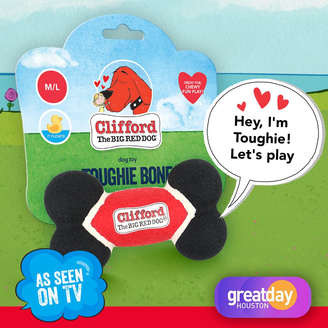 Clifford Toughie Bone – Super Robustes Gummiapportierspielzeug Für Große Hunde, 17,1 Cm, Schwimmfähig