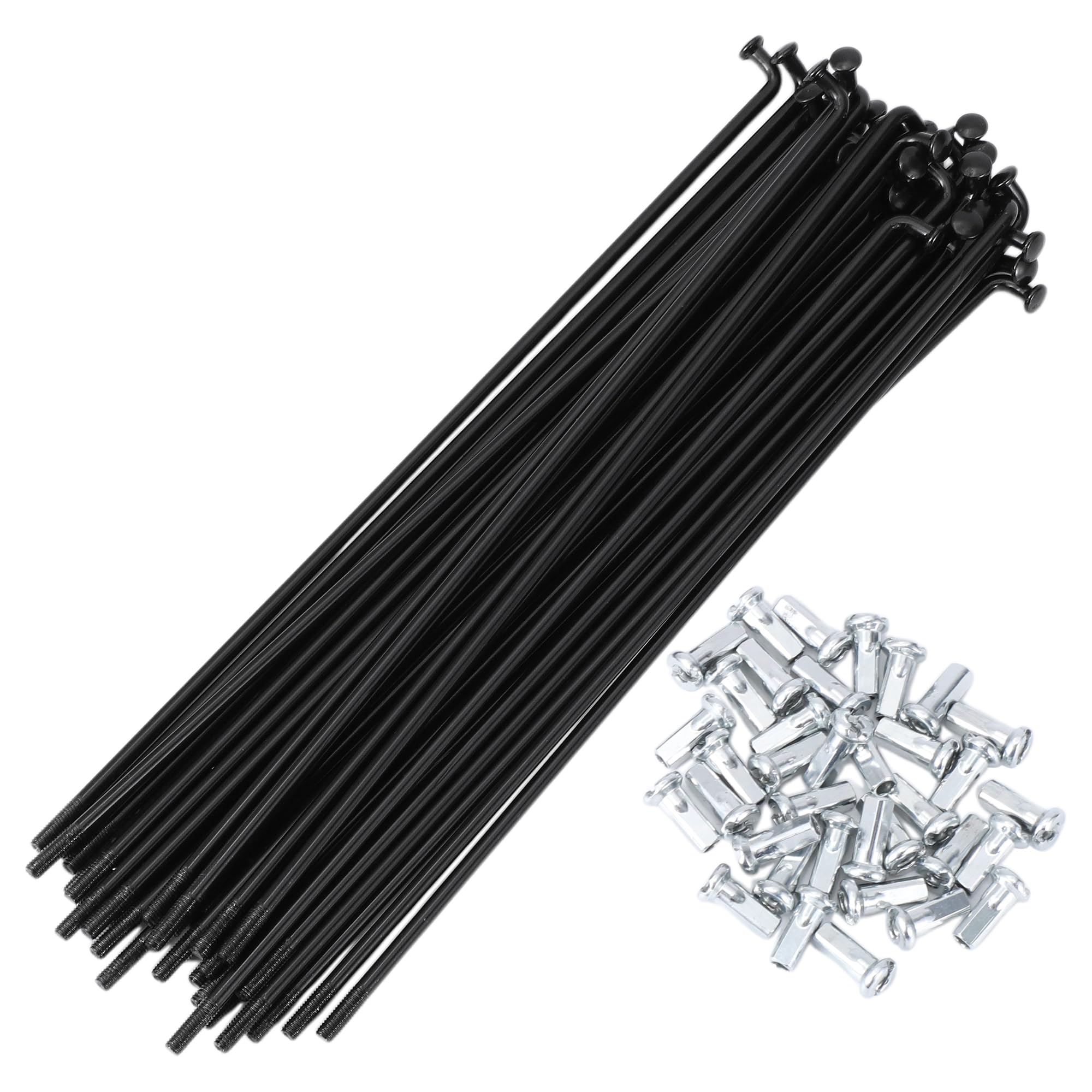 HEROFFIX 36 Set 12G Bicycle Spokes 160mm Bike Wheel Spokes 45 Steel Black