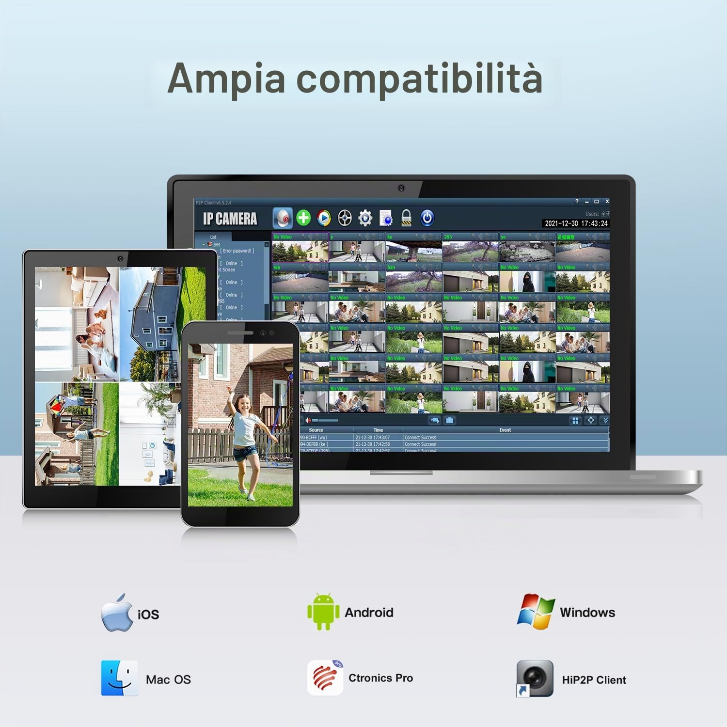 Ctronics Zoom Ibrido 6X Videocamera Wi-Fi Esterno con Doppio Obiettivo | Tracciamento Zoom Automatico Sorveglianza, Rilevamento Umano Visione Notturna a Colori Audio Bidirezionale IP66 (Nero)