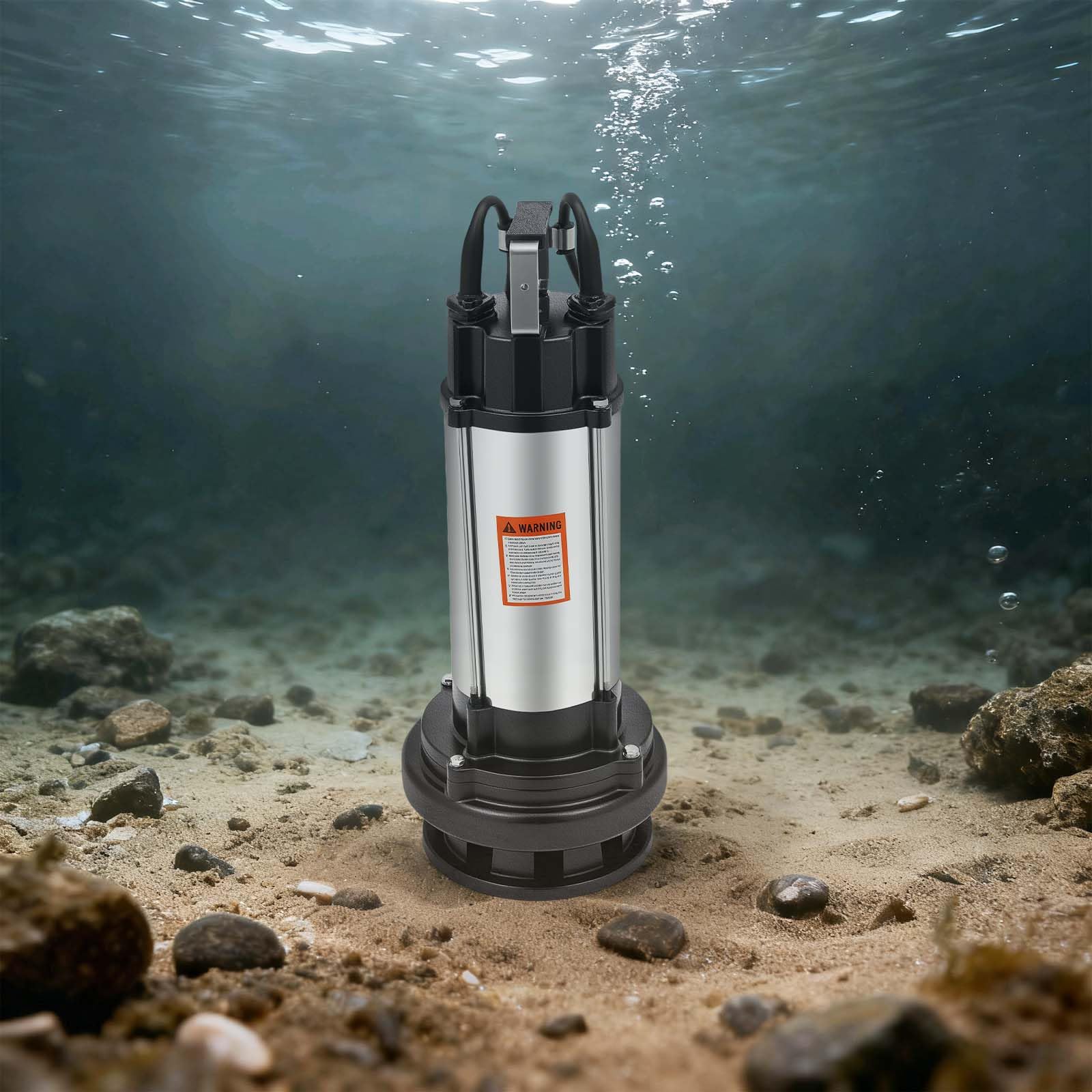 1500W Schmutzwasser Tauchpumpe IP68 Edelstahl, max. 36 m³/h Fördermenge 22 m Förderhöhe, automatische Abwasserpumpe mit Schwimmerschalter & Thermoplastik-Laufrad, für Keller Garten Baustelle, 230V