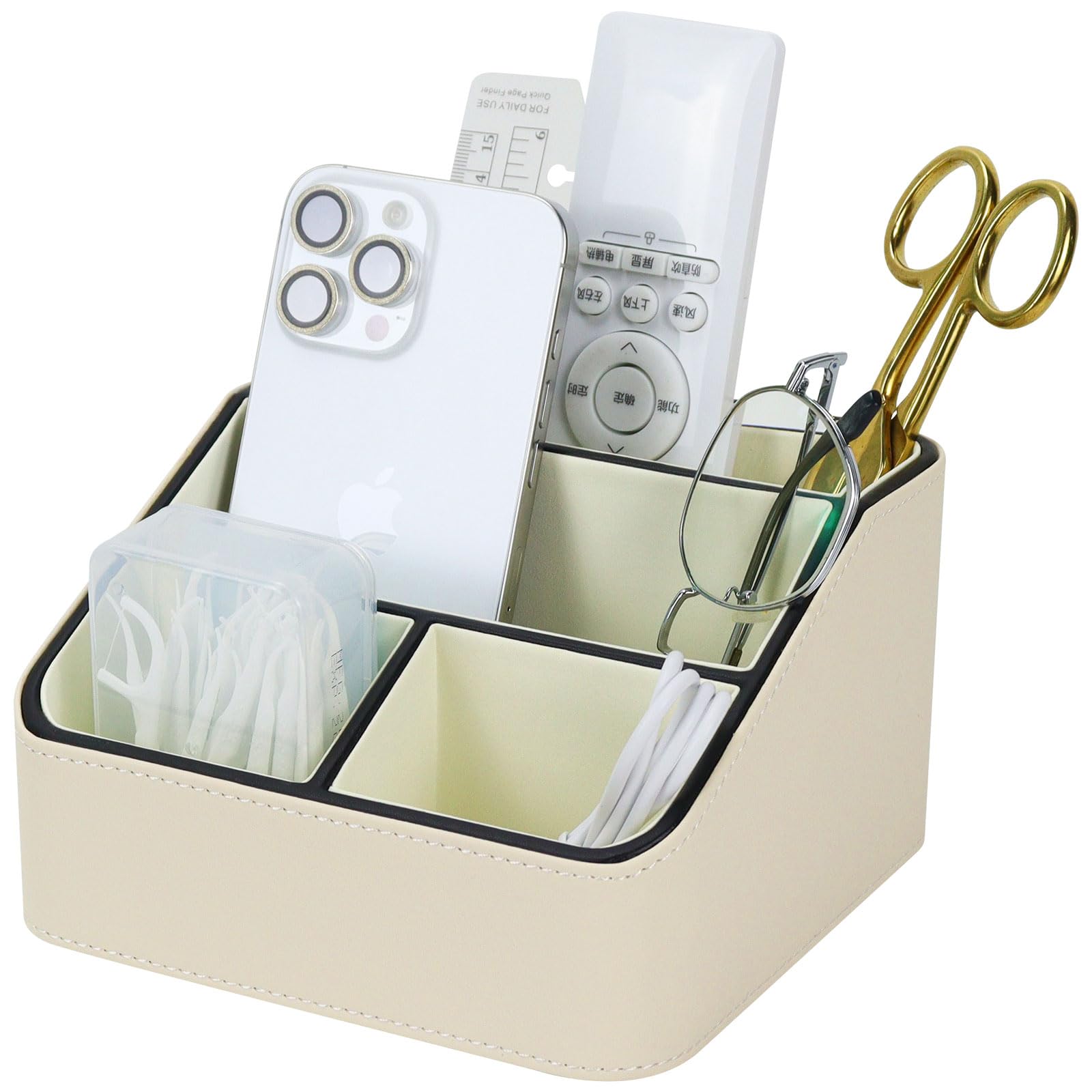 Organiseur de bureau MultiBey en cuir synthétique pour lits à distance et table basse