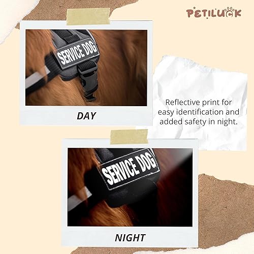 Miniatura 4 de PETILUCK Velcro reflectante para perros, para arnés de perro, collar, chaquetas, chaleco, parches de chaleco para perros de servicio extraíbles,