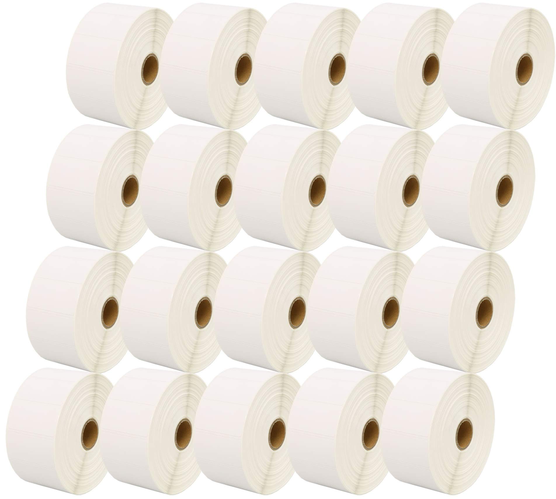 40,000 Compatible Zebra 52mm x 25mm White Direct Thermal Labels (2000 Labels per Roll) for Zebra Type Printers - Twenty Rolls