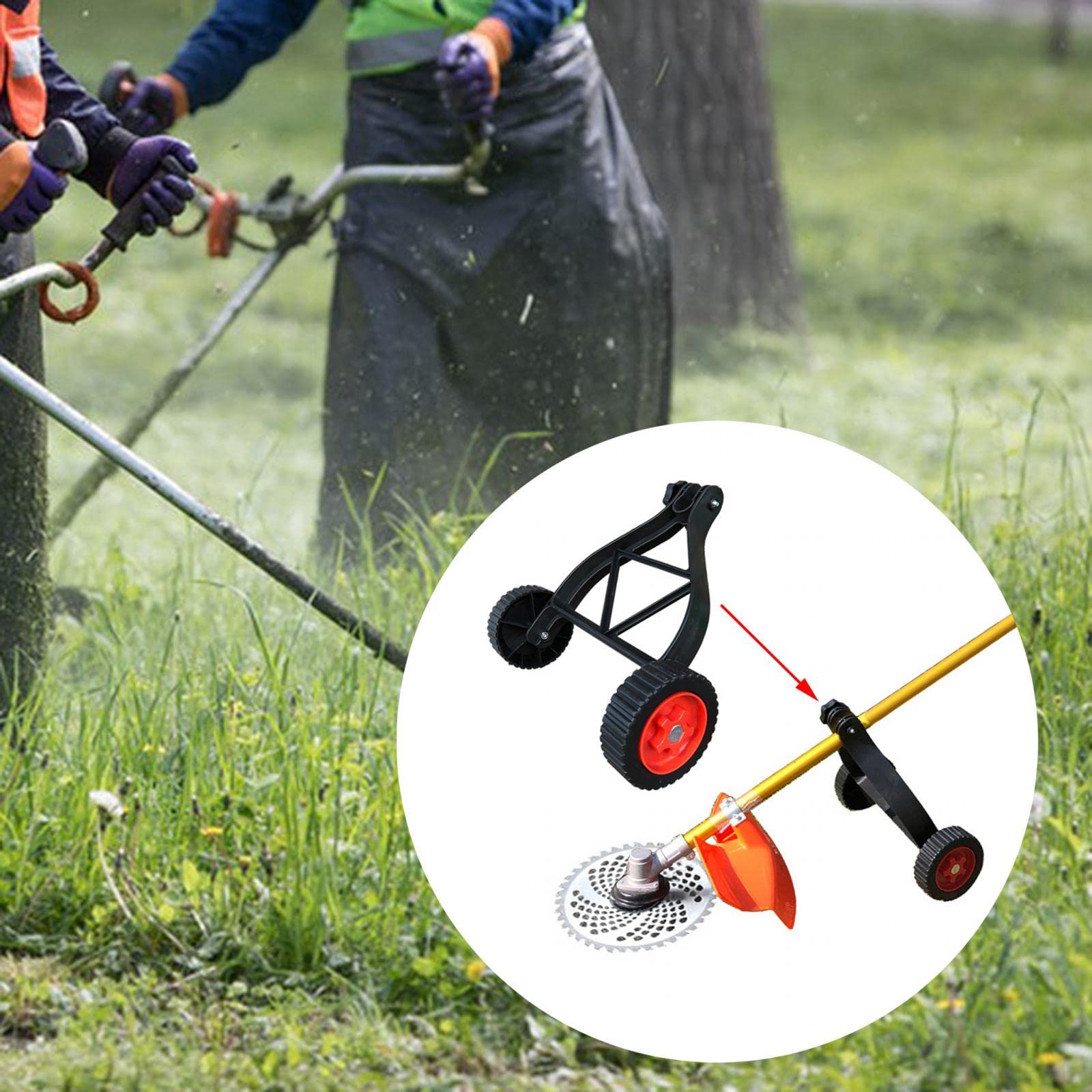 Ruedas de Apoyo para Desbrozadoras, Adecuadas para Desbrozadoras de árboles de 25-28 Mm, Cortadora de Césped Auxiliar para Desbrozadora, negro