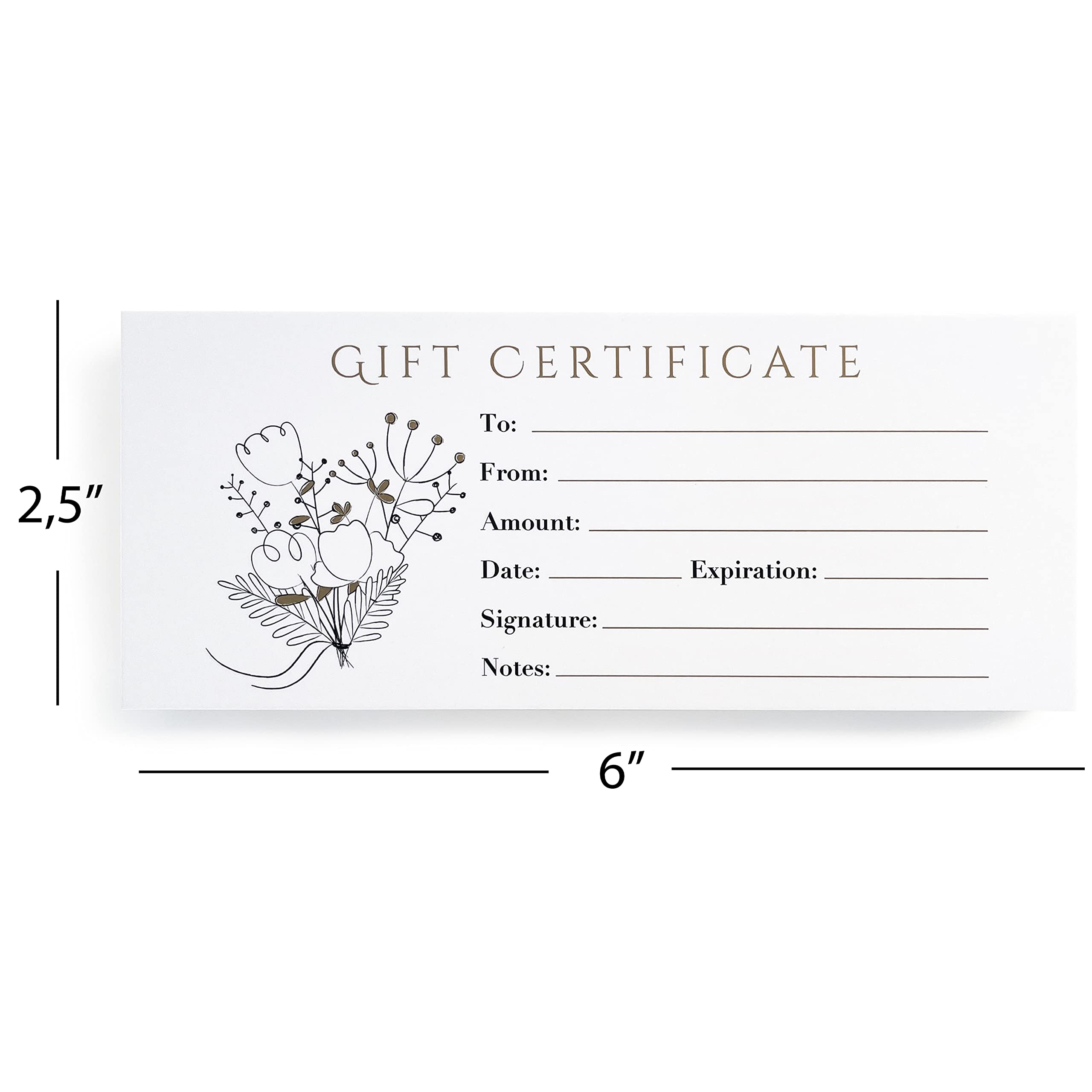 CLEVER SIGNS 100 Blank Gift Certificates – Great for Small Business, Restaurant, Spa, Makeup, Hair Beauty Salon, Wedding, Holiday, Christmas, Birthday