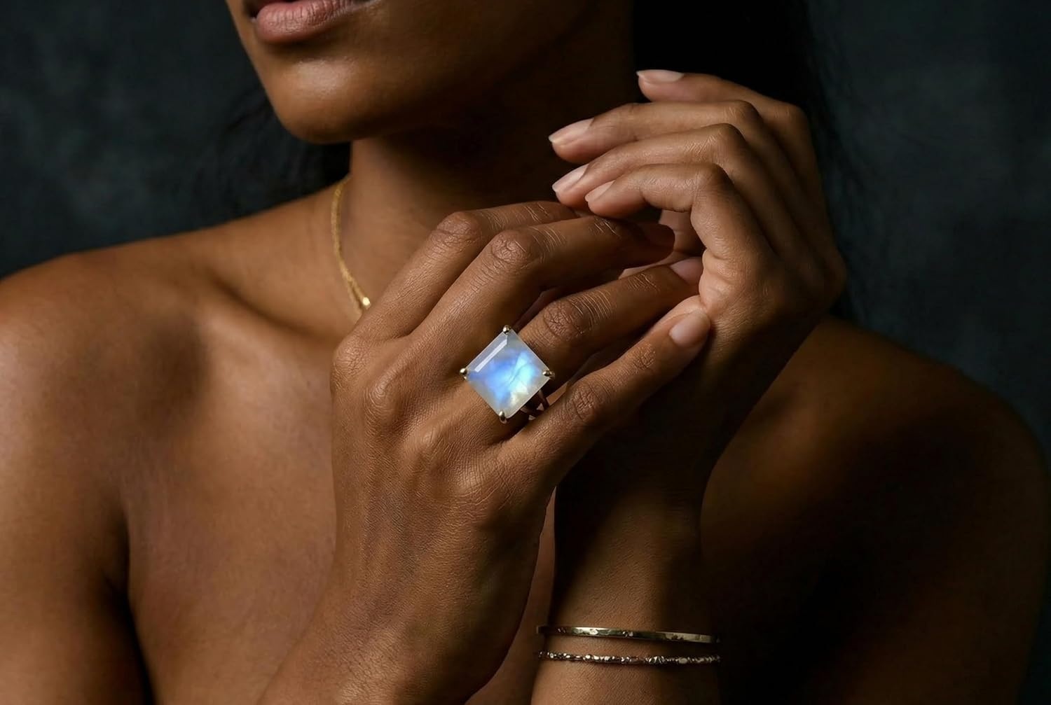 Mystic Moonstone Ring in 14k Rose Gold - Charming June Birthstone Jewelry Handmade - Best Jewelryfor Events, Casual Wear - Handmade Jewelry