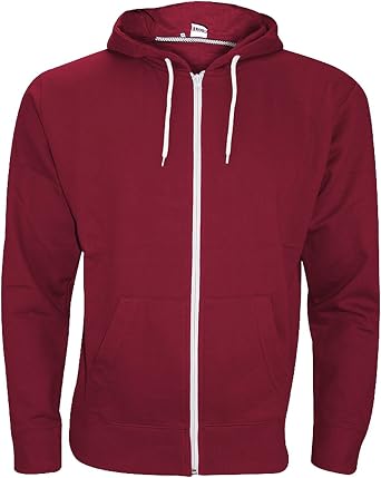 Sudadera con capucha para hombre con cremallera y tallas grandes, color vino.  XL : Amazon.es