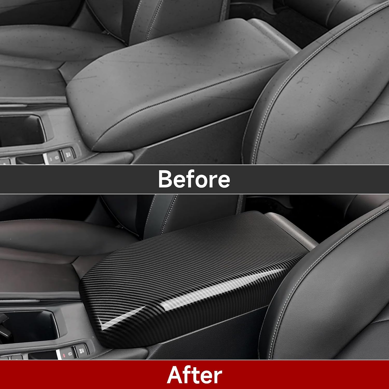 Car Armrest Box Cover Trim Decals for 2023 2024 2025 Honda Accord 11th Gen Accessories ABS Carbon Fiber Interior Stickers
