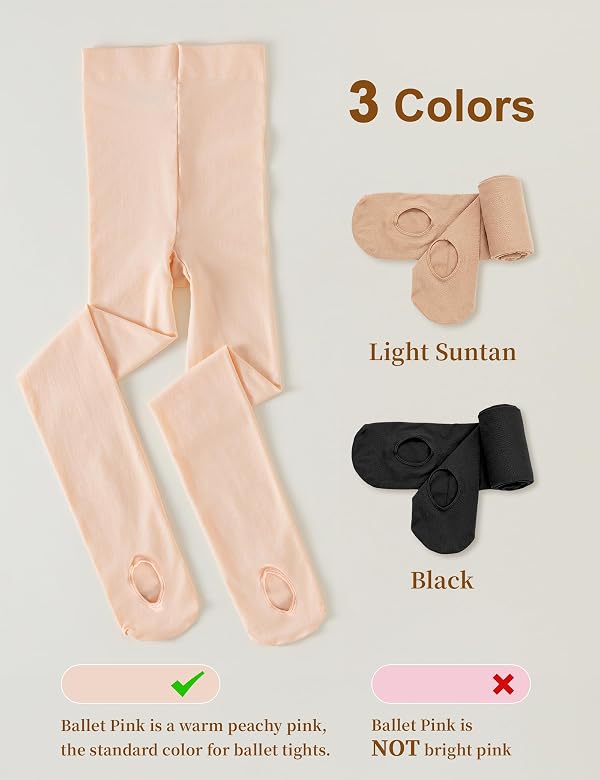 DIPUG Ballet Tights for Girls Ultra Soft Convertible Girls Dance Tights by DIPUG - Used condition - Image 6