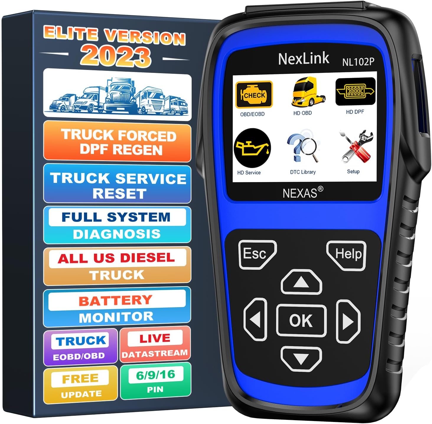NEXAS NL102 Plus Full Systems Heavy Duty Truck Scan Tool Force DPF
