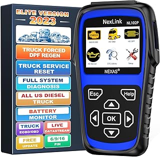NEXAS NL102 Plus Full Systems Heavy Duty Truck Scan Tool DPF Regeneration Tool HDOBD/EOBD/OBD Diagnostic Scanner with Oil Reset Sensor Calibration Truck & Car 2 in 1 Code Reader (2023 New Version)