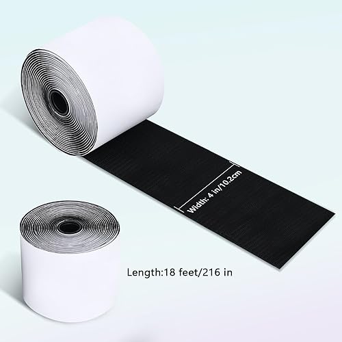 Miniatura 2 de Tiras de cinta de velcro de 4 pulgadas x 18 pies con adhesivo resistente para evitar que los cojines de sofá se deslicen, alfombra de rollos de