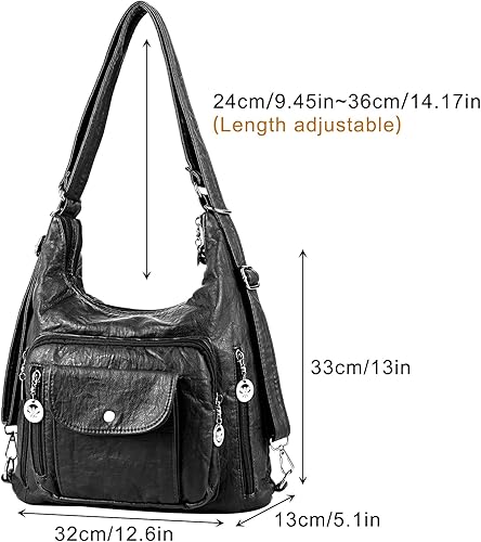 Miniatura 5 de Bolsos Hobo para mujer, bolso grande y bolsos de mano de piel sintética suave para mujer, bolsos de hombro con múltiples bolsillos bolsa cruzada