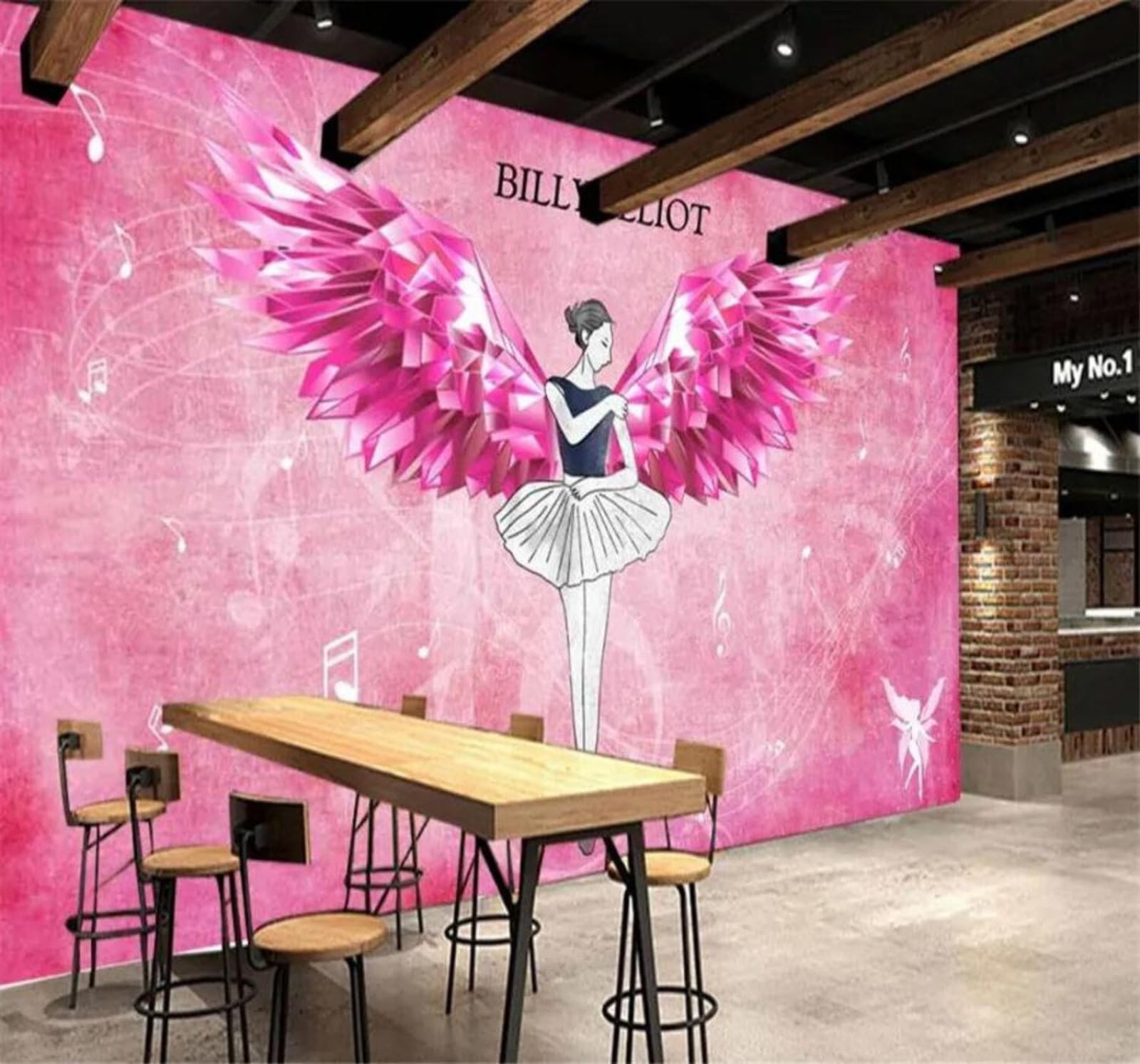 Tzxztt 150Cm×105Cm(B×H) Three Dimensional Cosy Beautiful Industrial Style Dance Yoga Modern 3D Wallpaper Premium Textured Silk Neutral Tones Material Ideal For Living Room Bedroom-150Cm×105Cm
