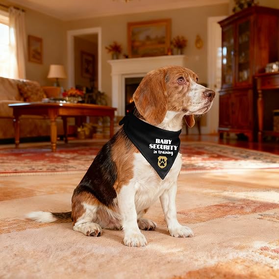 Baby Security in Training Dog Bandana Pregnancy Announcement Dogs Scarf for Pet Dog Lovers Pregnancy Reveal, Adjustable Pet Bandana Scarf for Small Medium Large Dogs